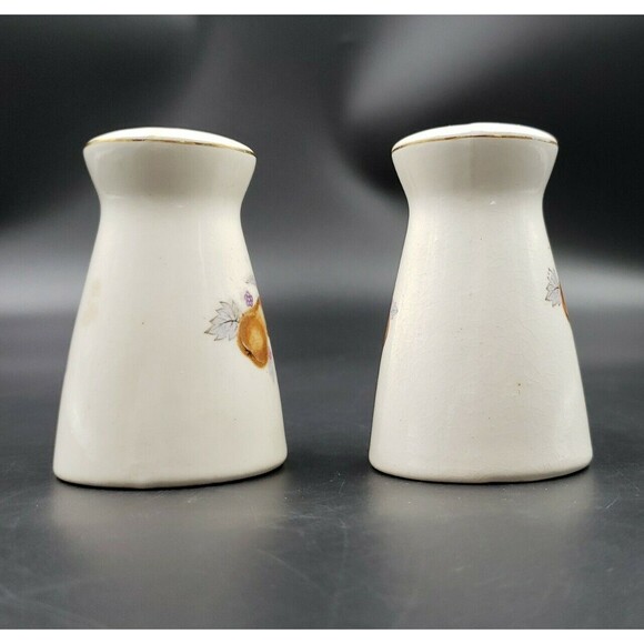 Pear Salt & Pepper Shakers W/ Handle 7 Hole Royal Taunton Autumn Fruit VTG Japan - Picture 9 of 12